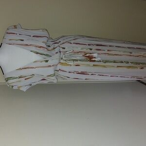 Style Rack Multicolor Bamboo Print Maxi Dress With High Splits